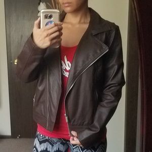 Old Navy Faux Brown Leather Jacket